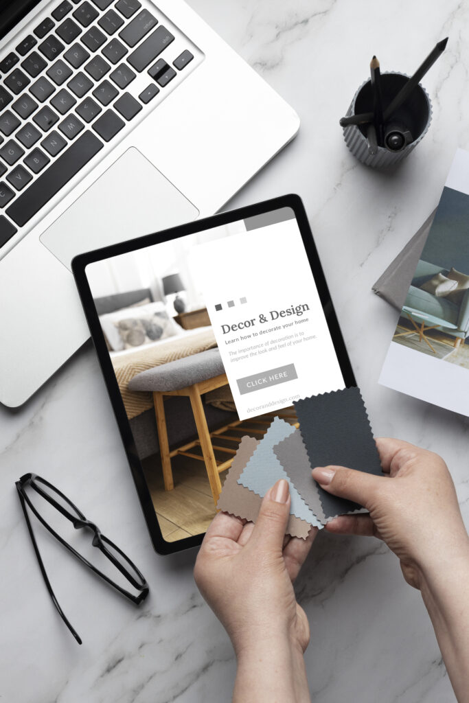 top view career guidance items designers